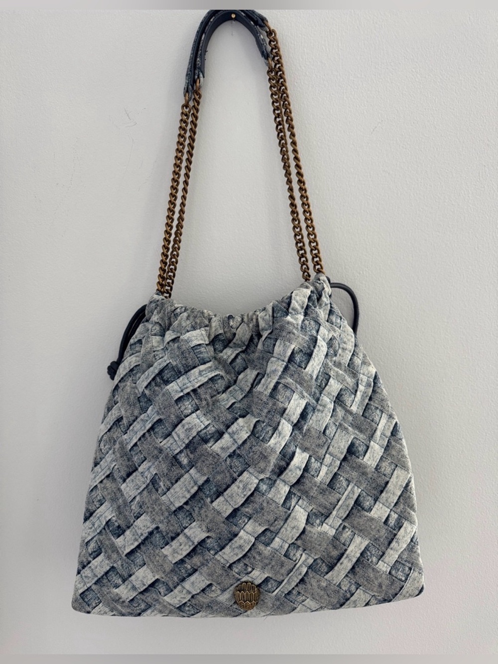 KURT GEIGER LONDON Kensington Denim Drawstring Shoulder Bag